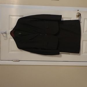 New York & Company Charcoal Gray Pin Striped Skirt Suit